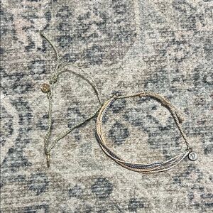 Pura Vida Adjustable Cord Bracelets with Charms – Set of 2